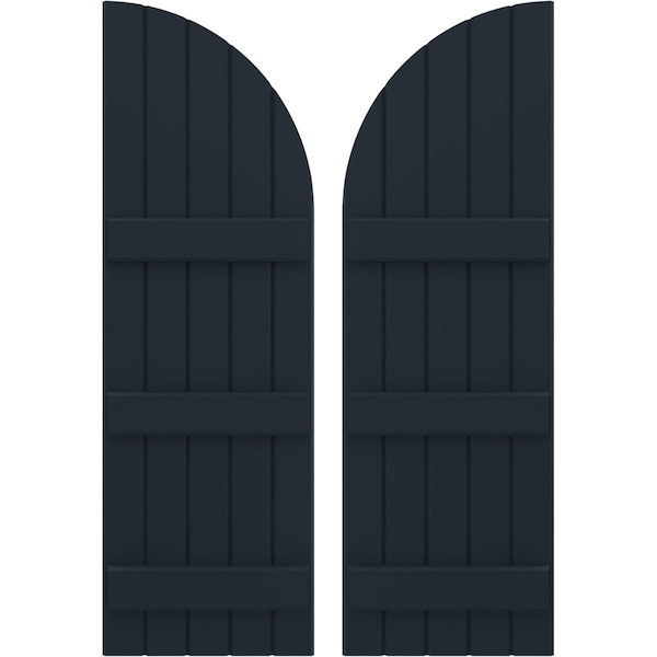 Ekena Millwork Americraft 5-Board (3 Batten) Wood Joined Board-n-Batten Shutters w/ Arch Top, ARW401BQ518X77OBH, PR ARW401BQ518X77OBH - main